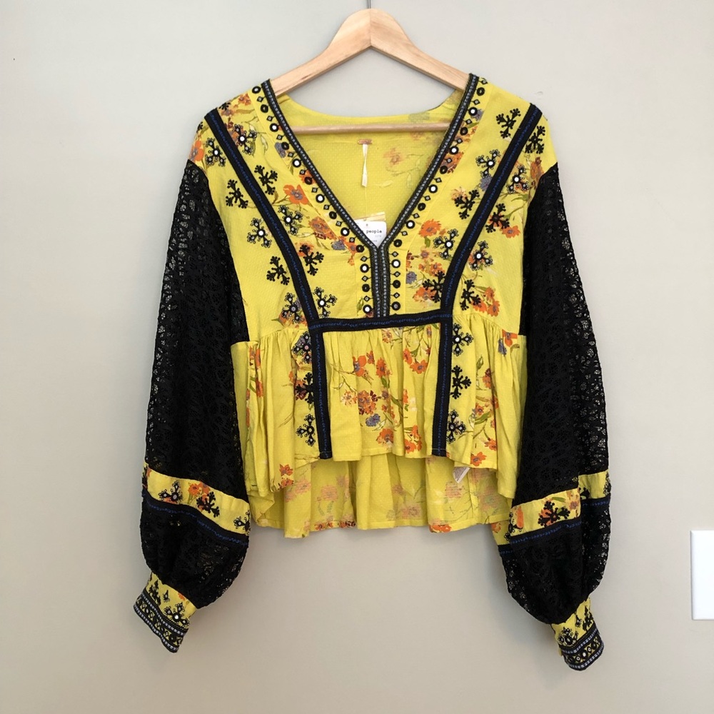 HP 🎉 Free People Boogie All Night Floral Blouse